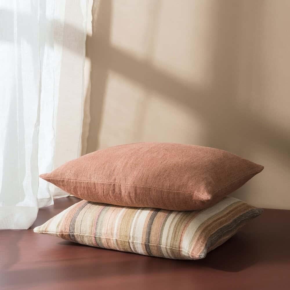 Heavy Linen Jute Cushion - Rose