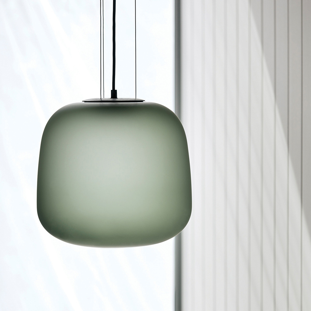 AB Small Pendant - Frosted Smoke Grey/Green