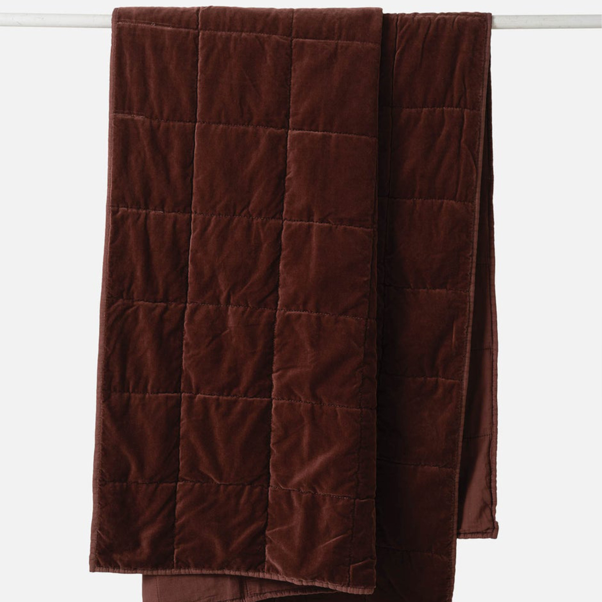 Velvet Quilted Throw - Mulberry