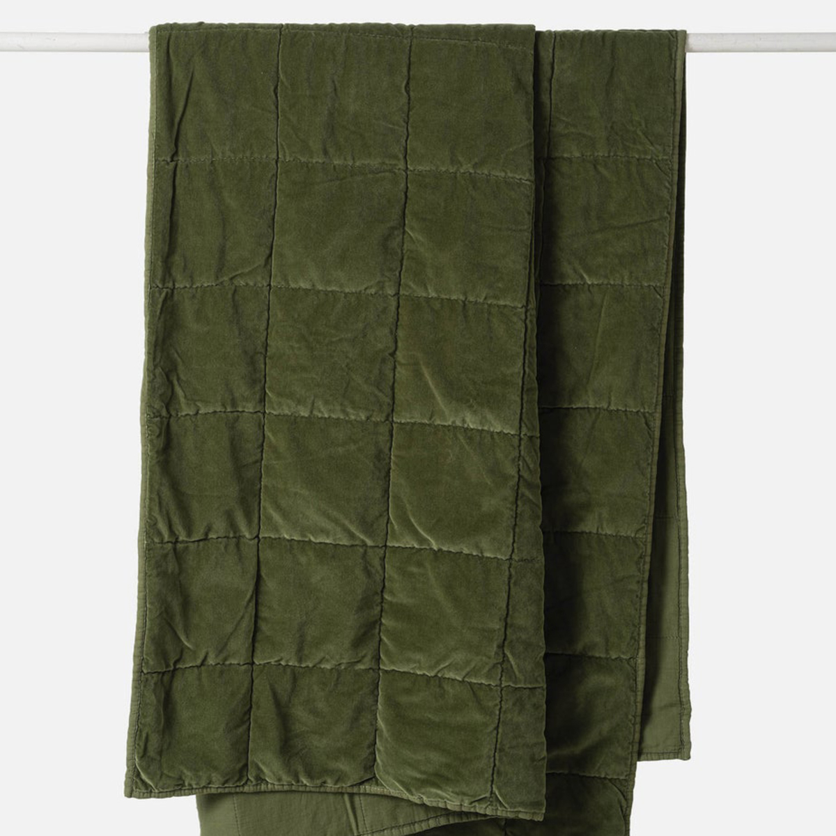 Velvet Quilted Throw - Pea