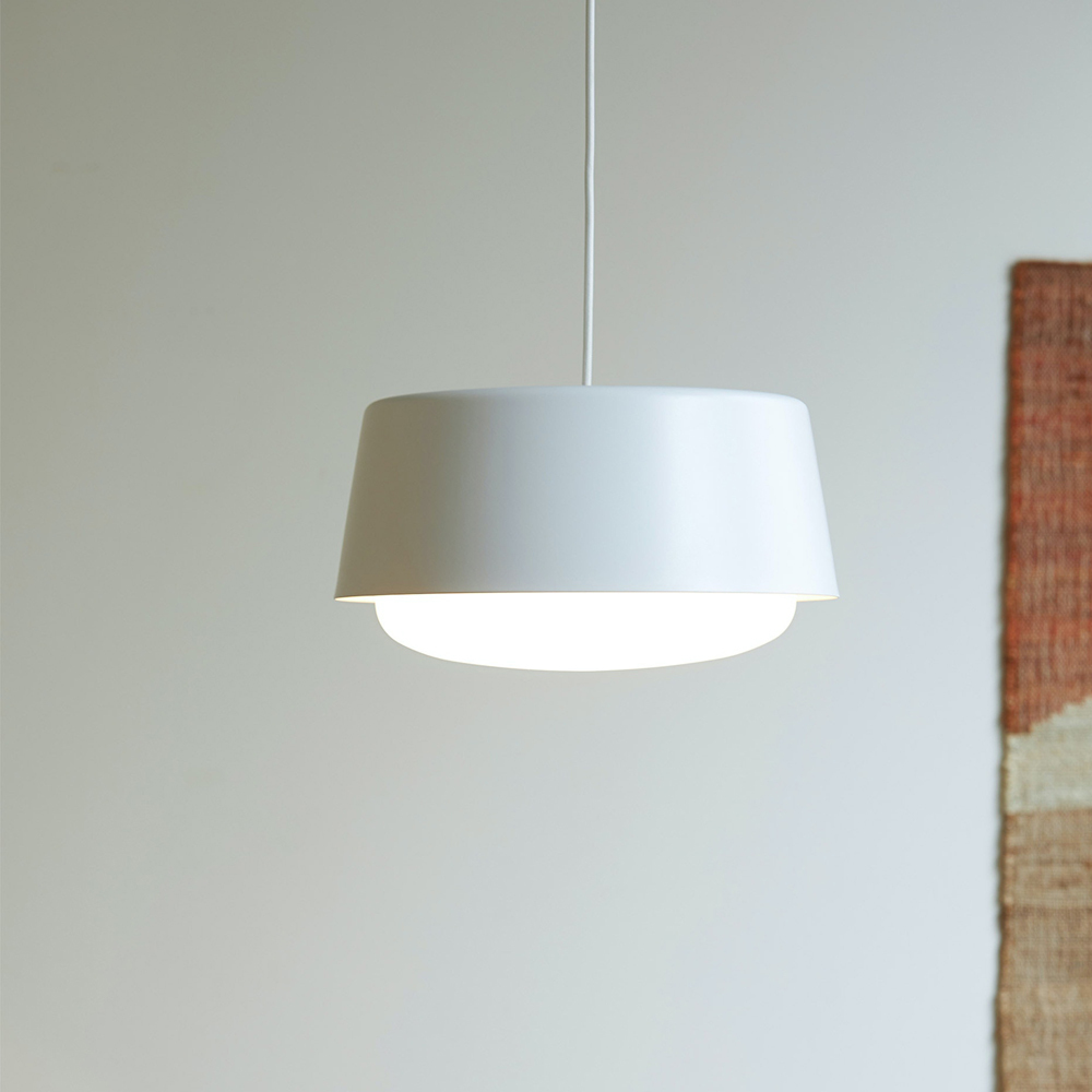 Ellipse Short White Pendant - Large