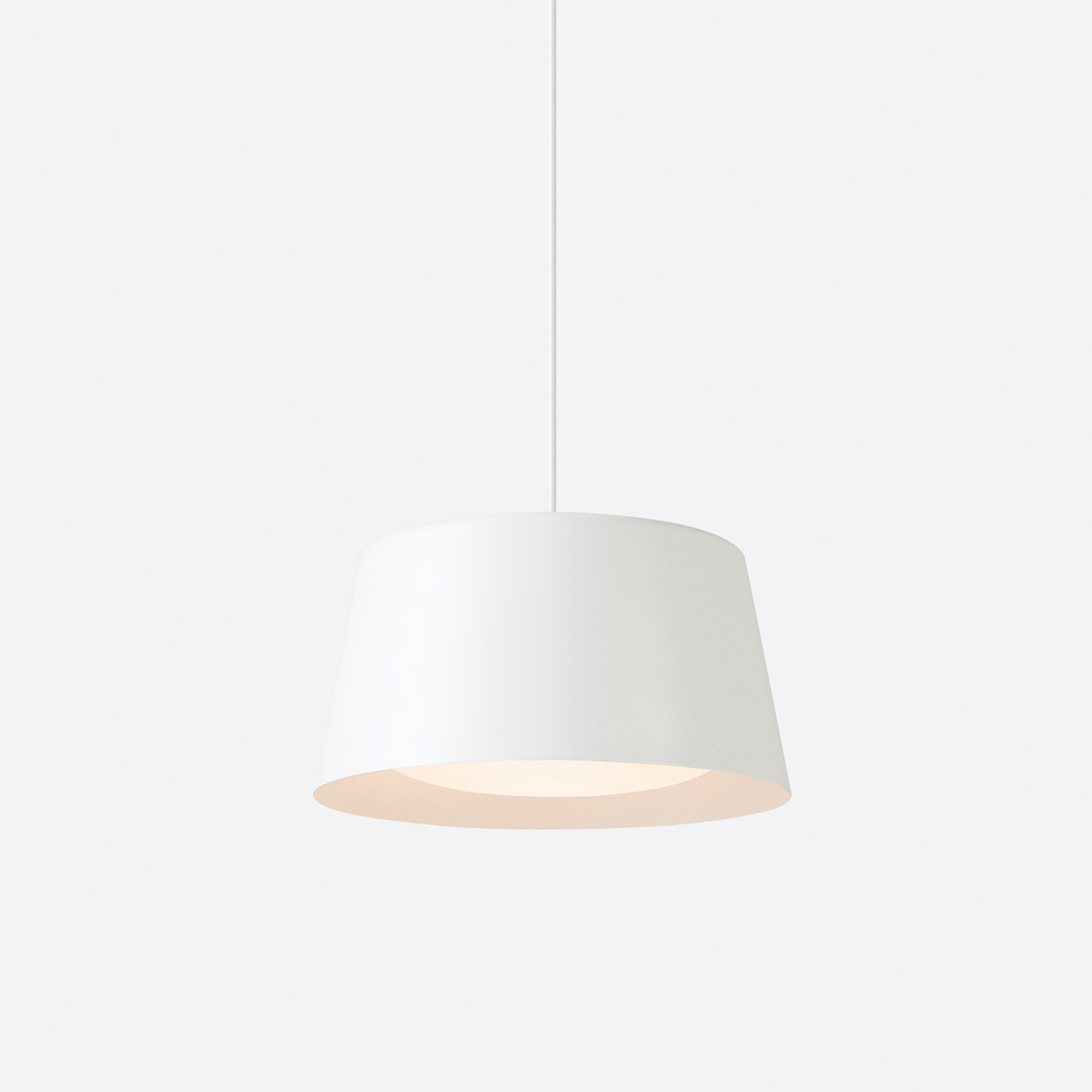 Ellipse Tall White Pendant - Large