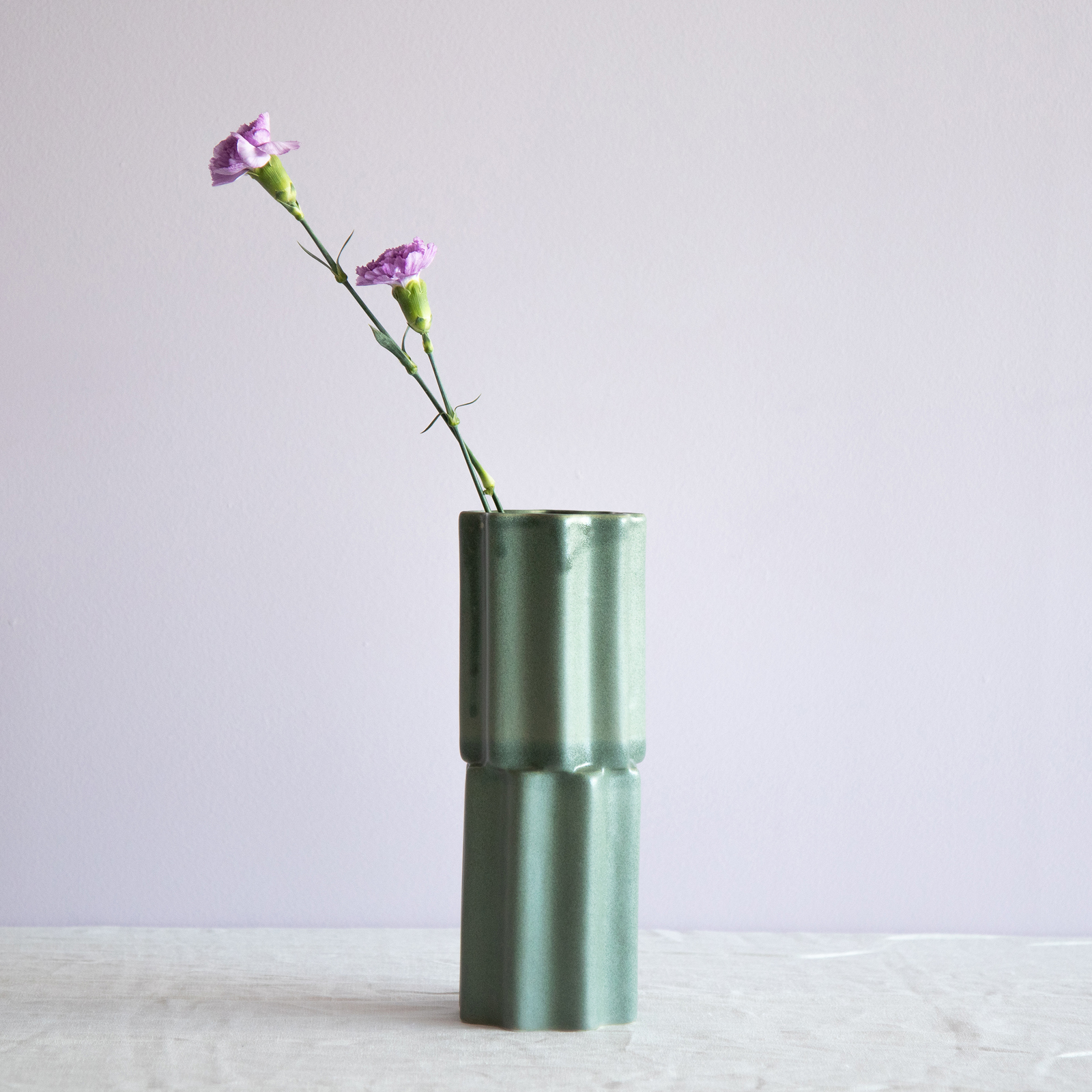 Skinny Stacked Vase - Bluegum