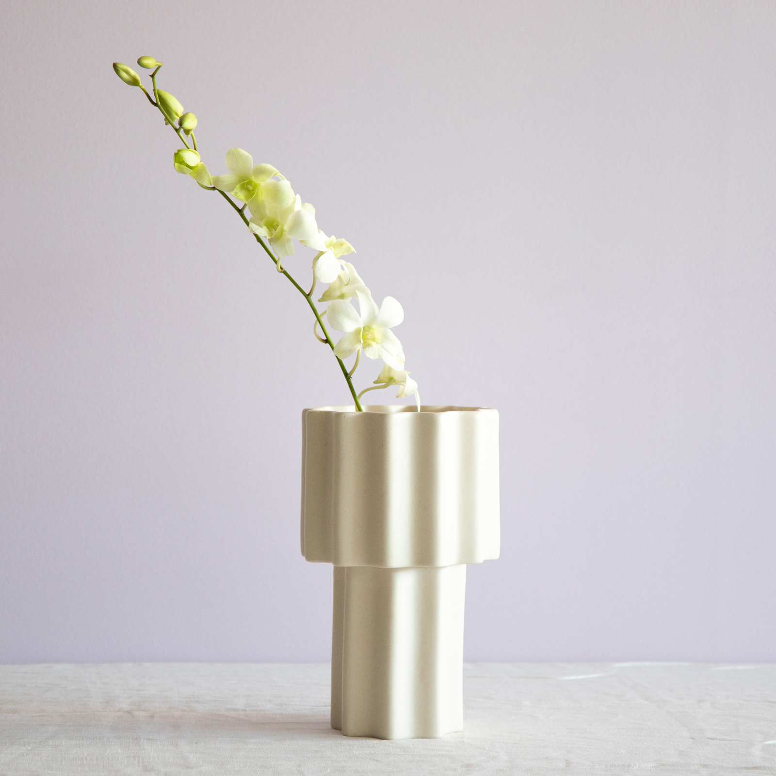 Tall Tapered Vase - Limestone