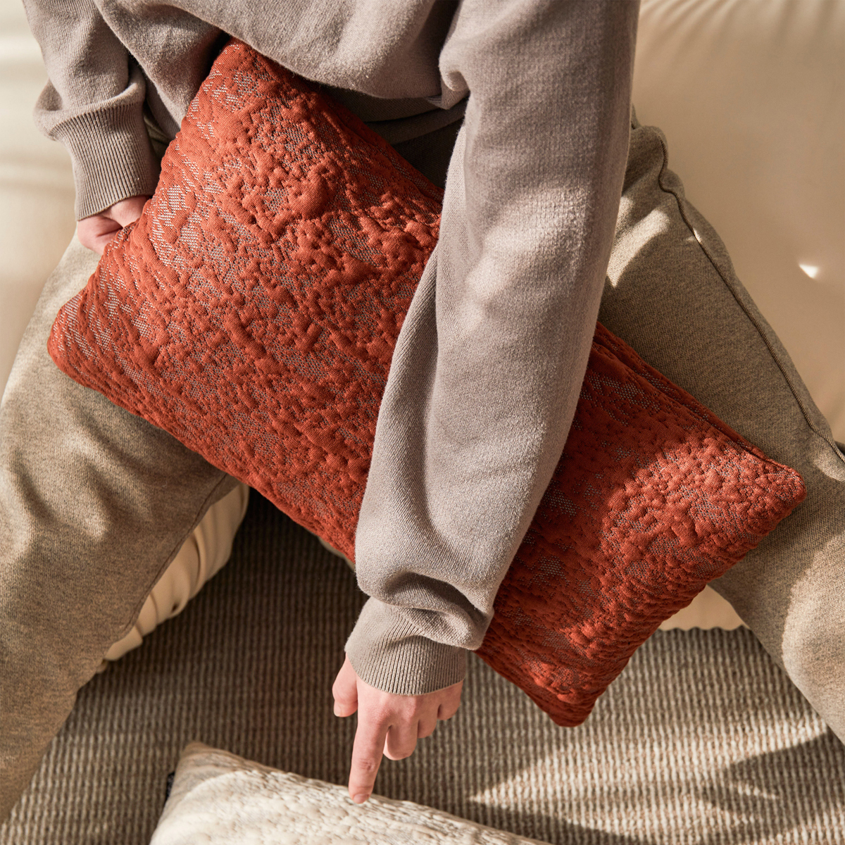 Glacier Rectangle Cushion - Red