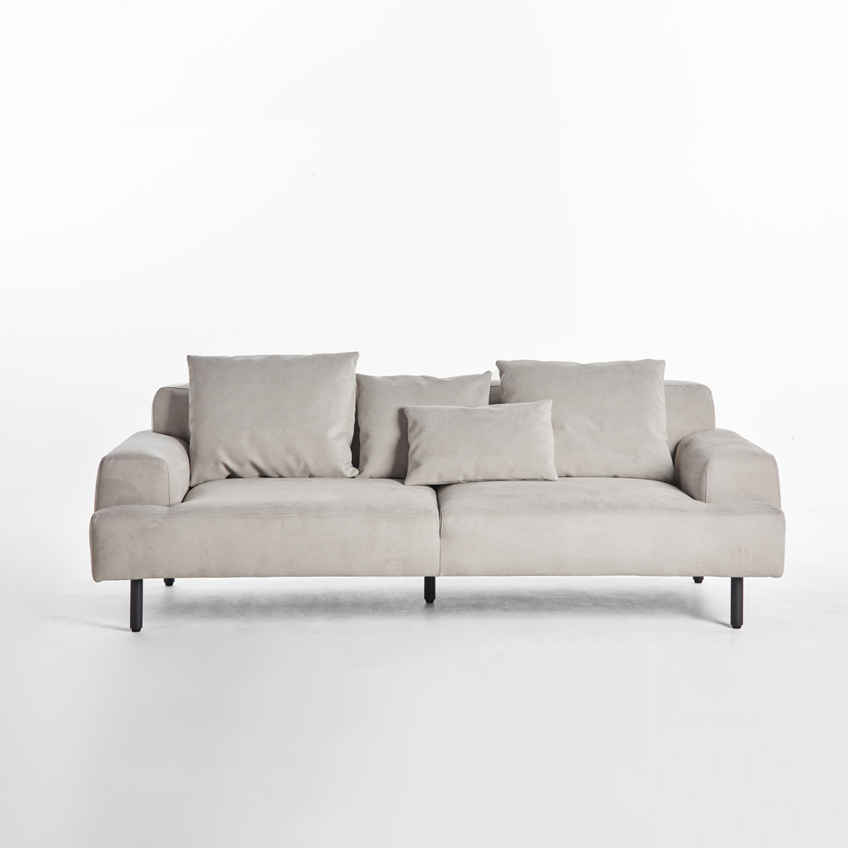 Island 2 Seater Sofa - Light Grey Suede