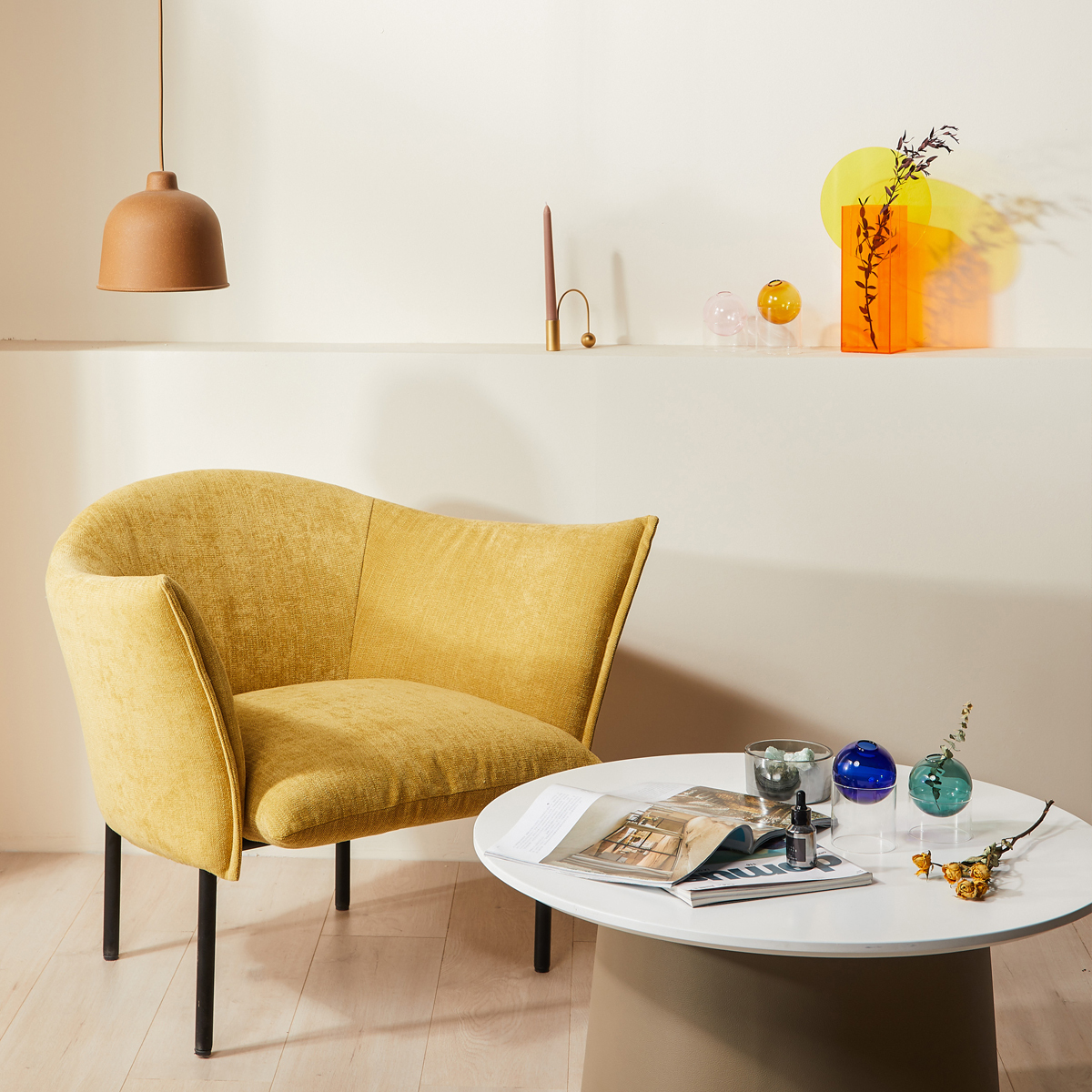 Lili Lounge Chair - Yellow Silex 46