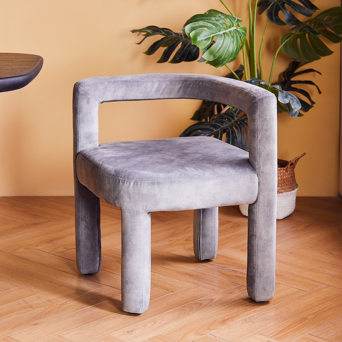 Mate Dining Chair - Grey Velvet Decent 09