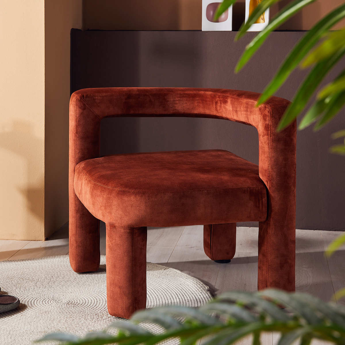 Mate Lounge Chair - Red Velvet Decent 26