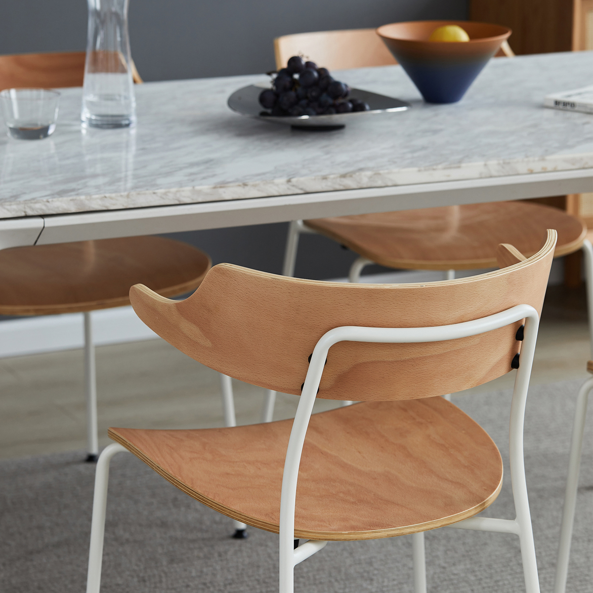 Mou Dining Chair - Beech / White