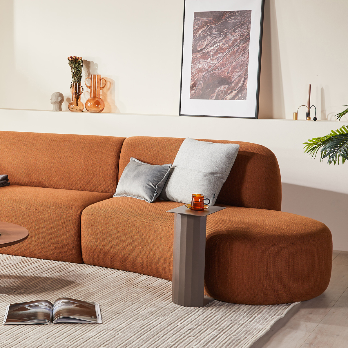 Swell Chaise Sofa - Terracotta NA71