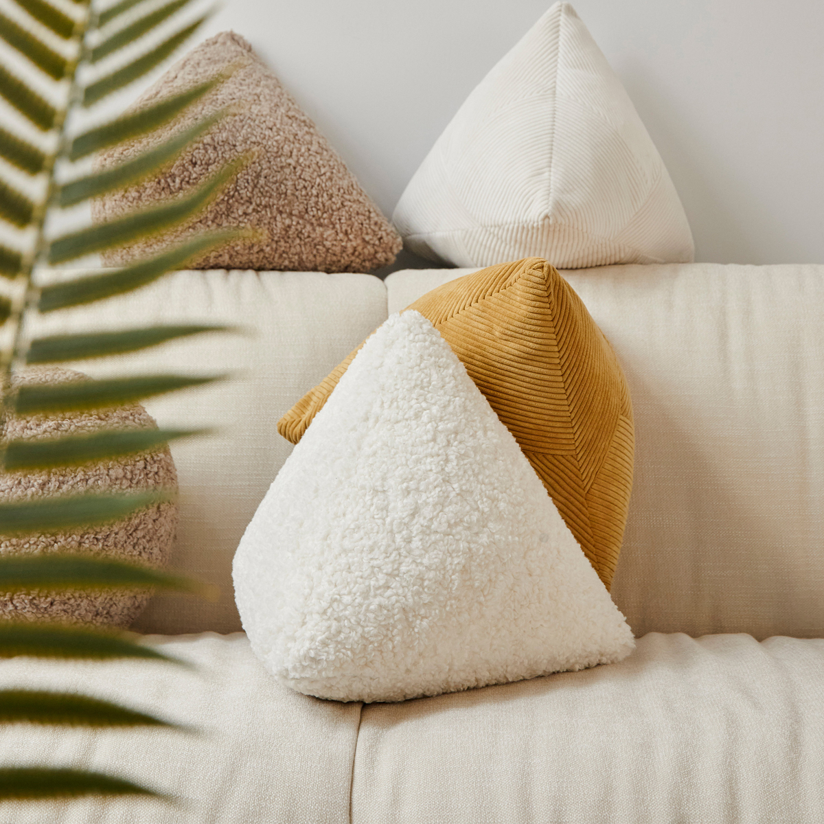 Triangle Zong Cushion -  Cream Boucle Glore 102