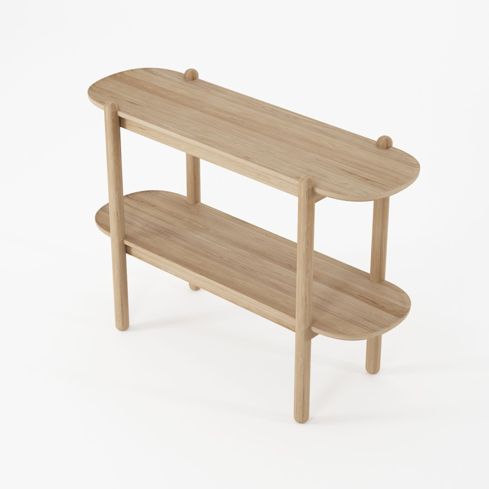 East Console with Shelf - Oak