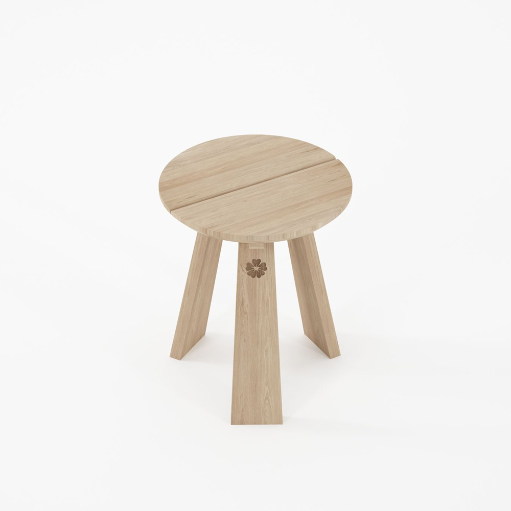 East round Stool - Oak