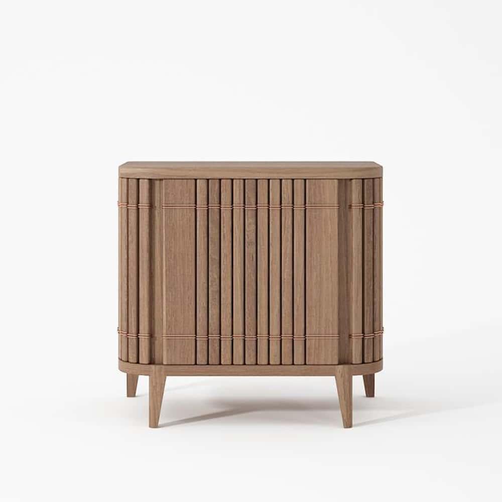 Koppar Side Table W Left Hinges - Teak