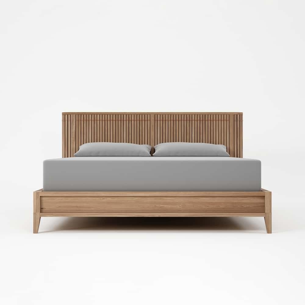 Koppar Queen Bed without Storage - Patina Oak