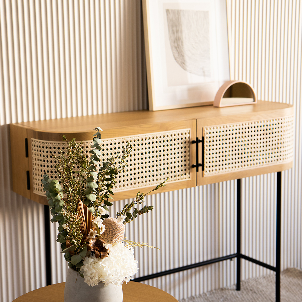 Embrace Rattan Console Table - Natural