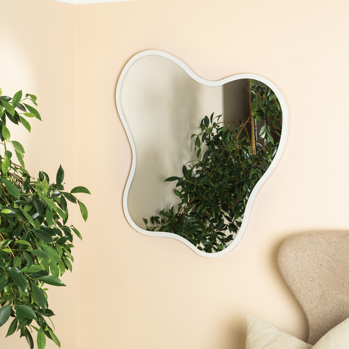 Blob Wall Mirror - Pale Grey