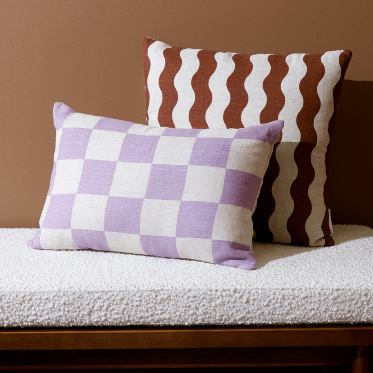 Big Check Rectangle Cushion - Lavender