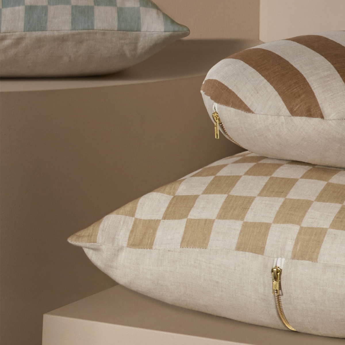 Stripe Round Cushion - Hazel