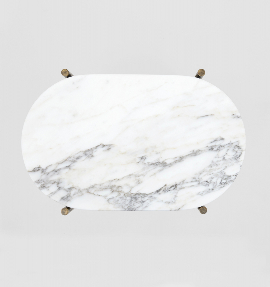 Rhonde Marble Side Table - Brass