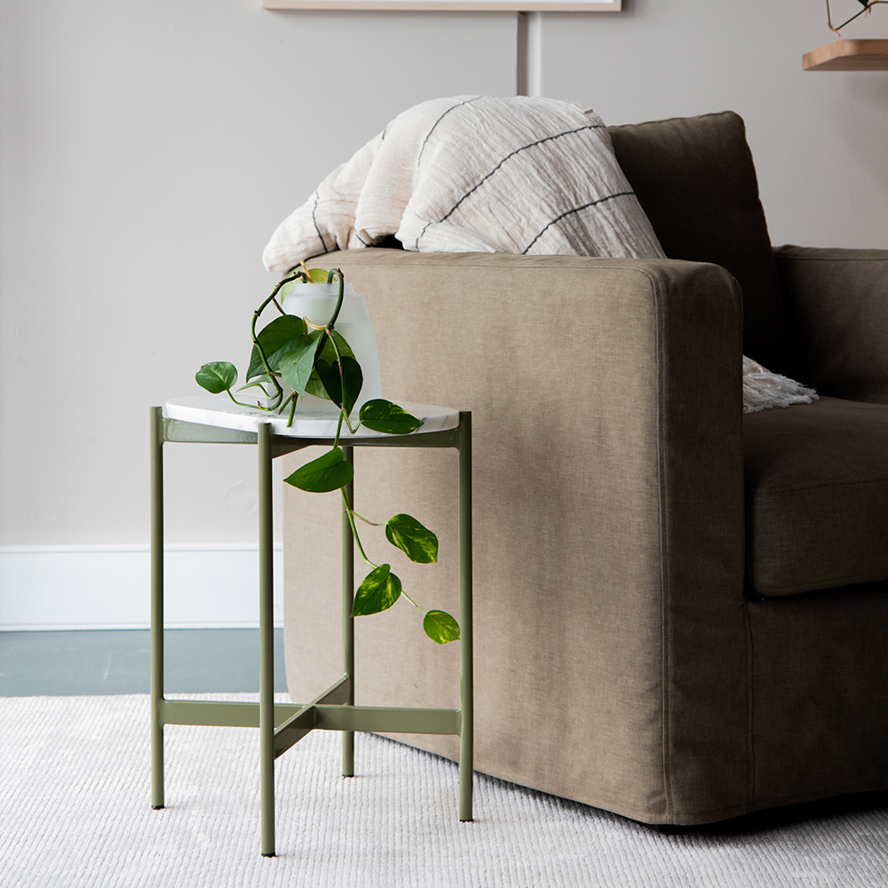 Rhonde Marble Side Table - Olive