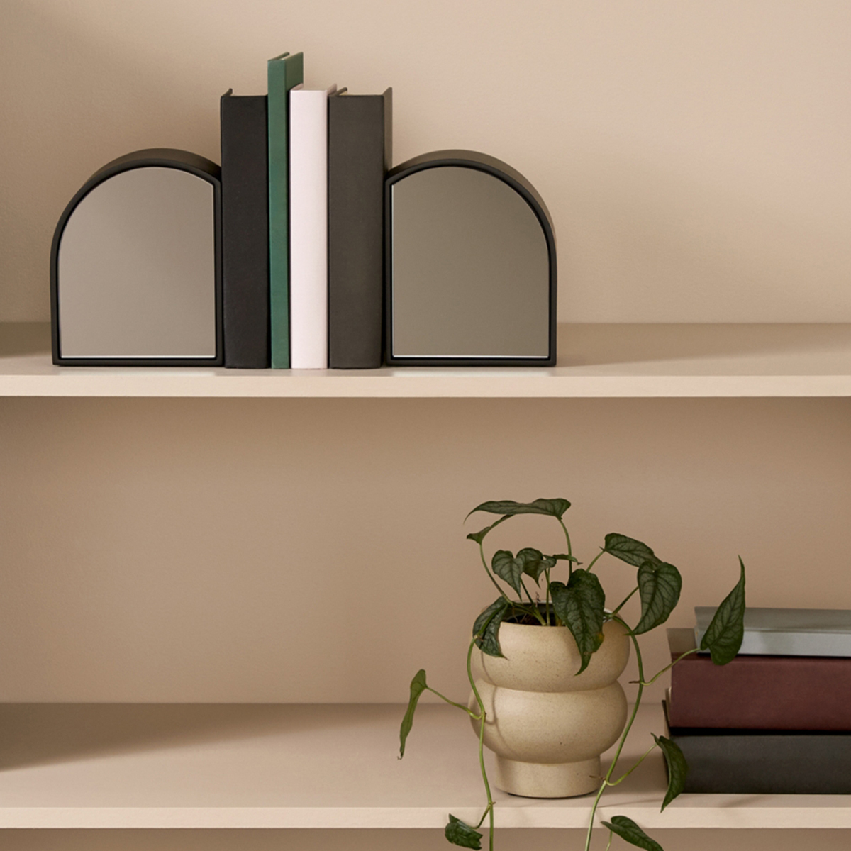 Archie Mirror Bookends - Black