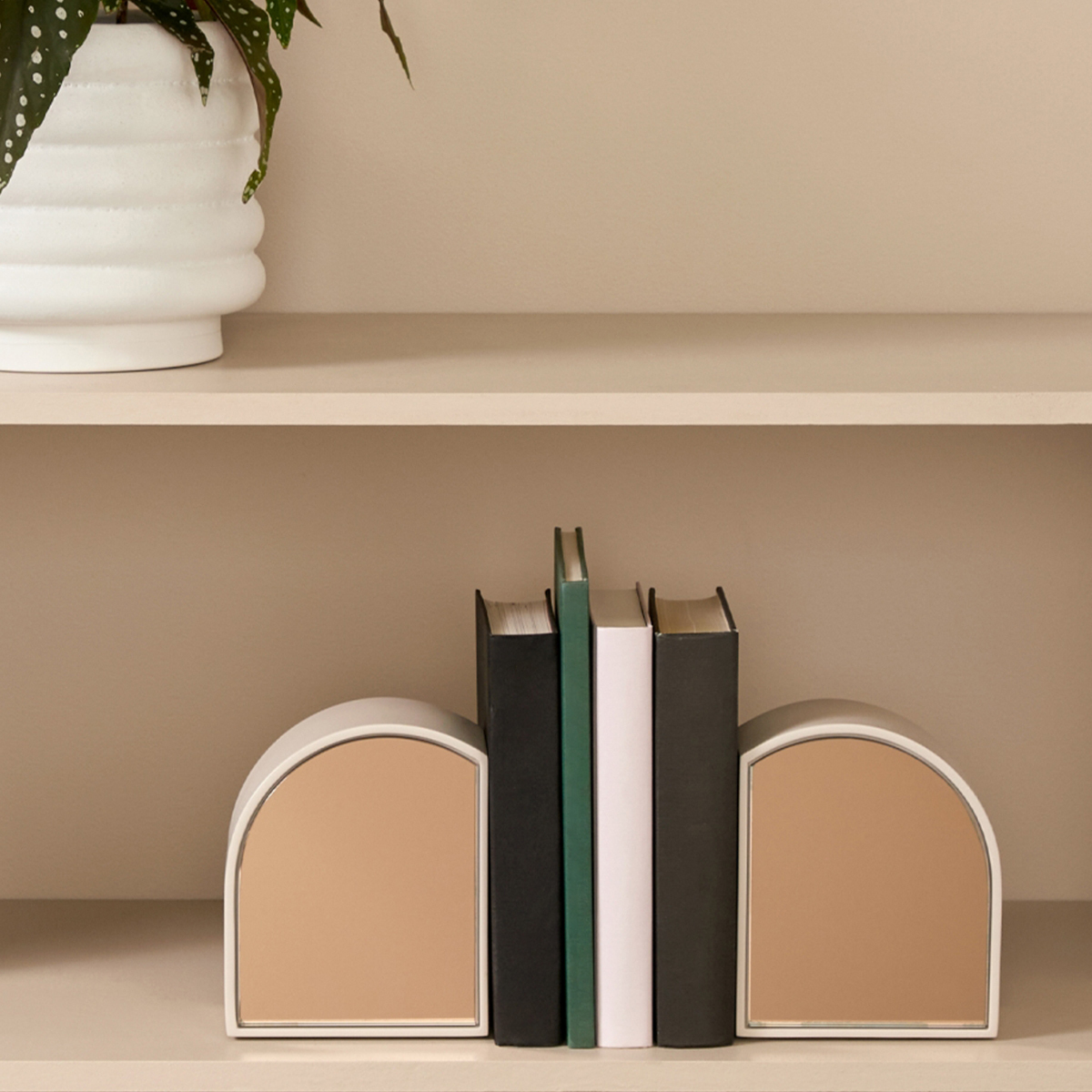 Archie Mirror Bookends - Nude