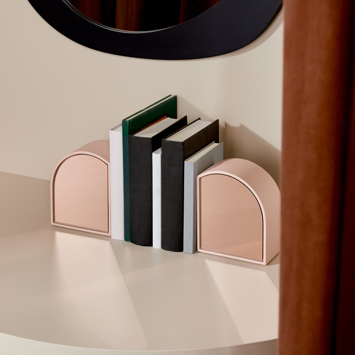 Archie Mirror Bookends - Powder