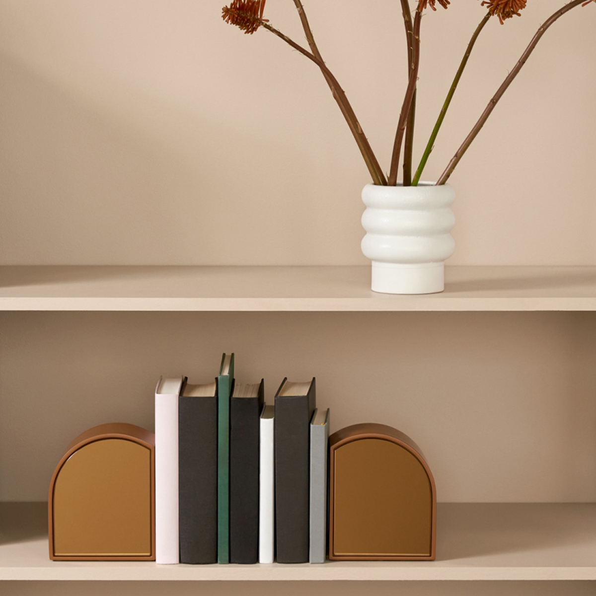 Archie Mirror Bookends - Rust