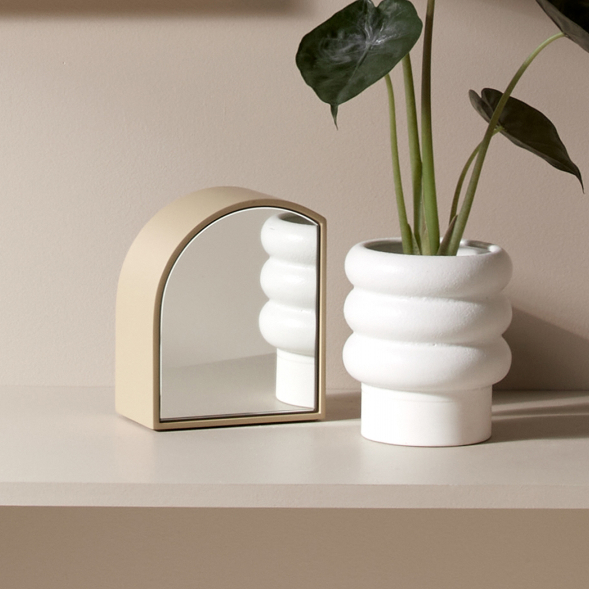 Archie Mirror Bookends - Taupe