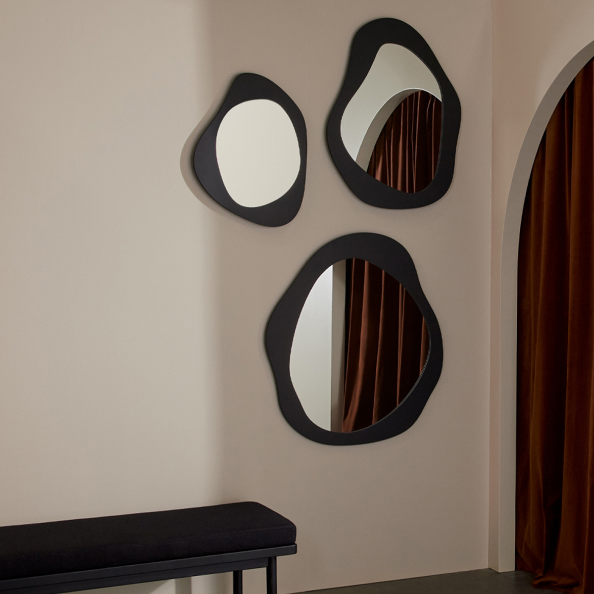 Aura Mirror 65cm X 85cm - Black