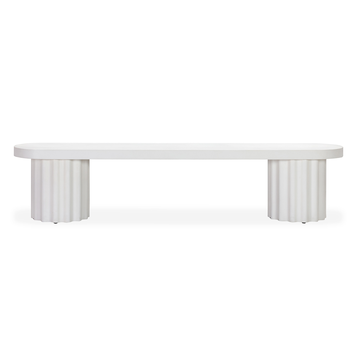 Flock Outdoor Dining Bench 210Cm - White Concrete