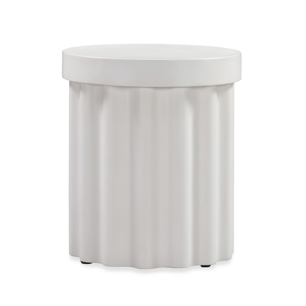 Flock Outdoor Side Table - White Concrete