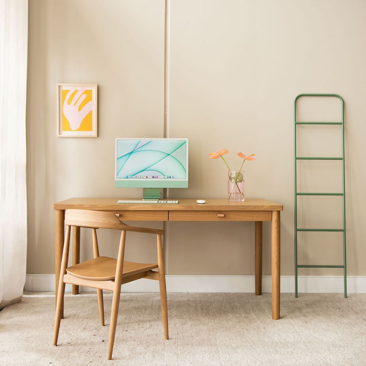 Hoop Office Desk - Oak