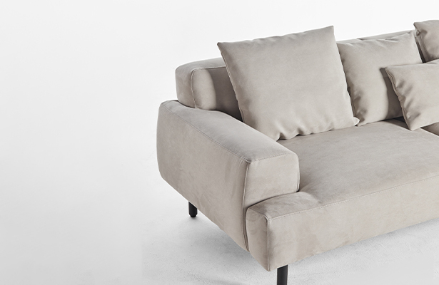 Island 2 Seater Sofa - Light Grey Suede - A Stunning Contrast