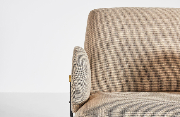 Long Lounge Chair - Houndstooth Beige - Sit Back and Relax