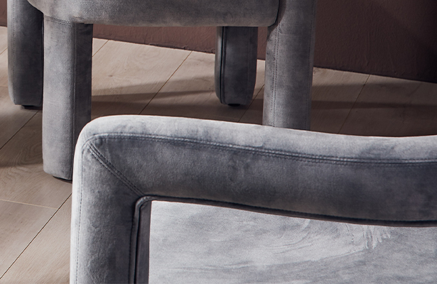 Mate Dining Chair - Grey Velvet Decent 09 - Thinking in Textures