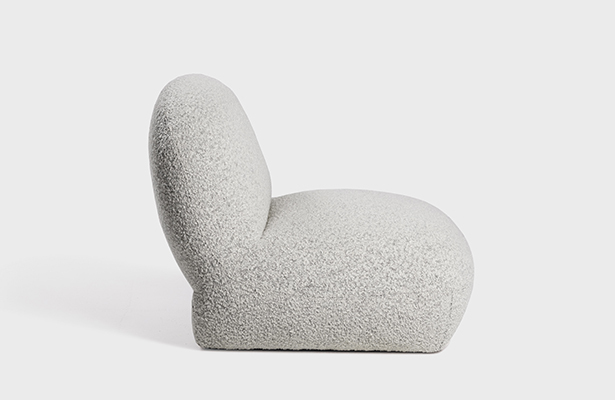 Tangyuan Lounge Chair - Maya Grey Boucle - Organic Curvature