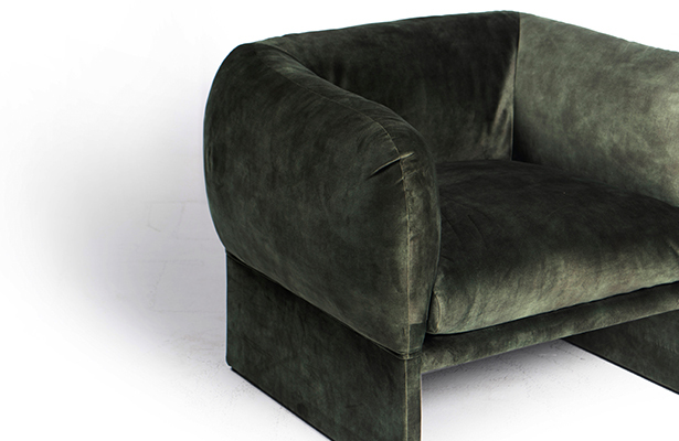 Tulip Lounge Chair - Forest Velvet Decent 29 - Inspired By Nature