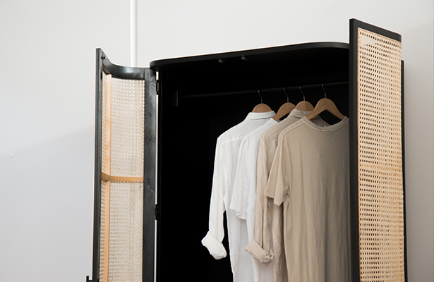 Embrace Rattan Wardrobe - Black - Rattan Reimagined