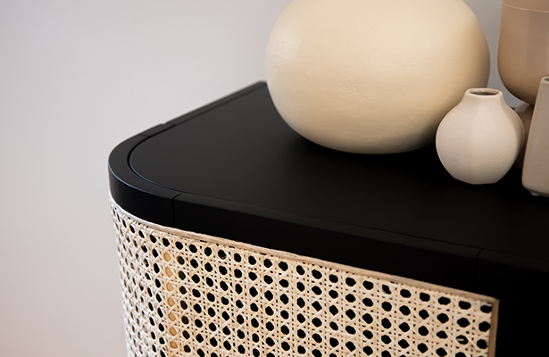 Embrace Rattan Cabinet - Black - Rattan Reimagined