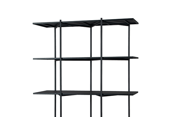 Cross Shelving Unit Tall - Black - Compact Storage