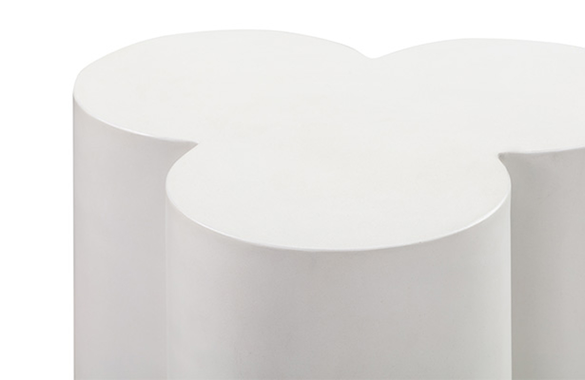 Trio Outdoor Side Table - White Concrete - Noteworthy Columns