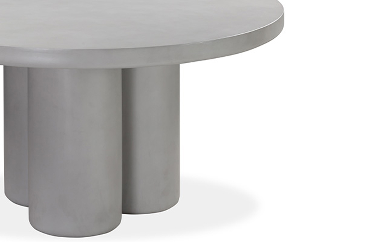 Huddle Round Outdoor Dining Table 140Cm - Light Grey Concrete - Imaginative Shape