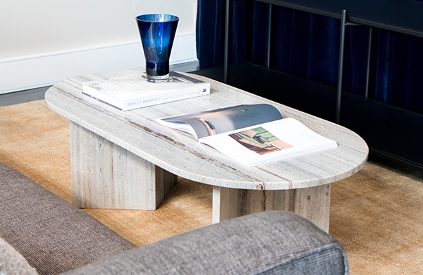 Edge Oval Coffee Table - Sand Granite - A stunning contrast