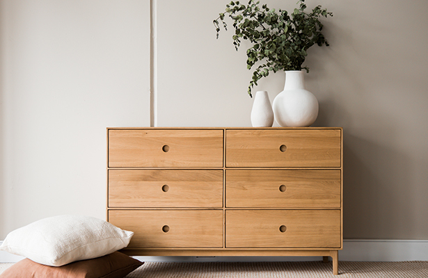 Ambience 6 Drawer Chest - Oak - The small details