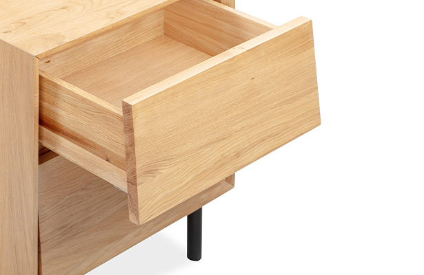 Temper Bedside Table - Oak - Distinctive Details