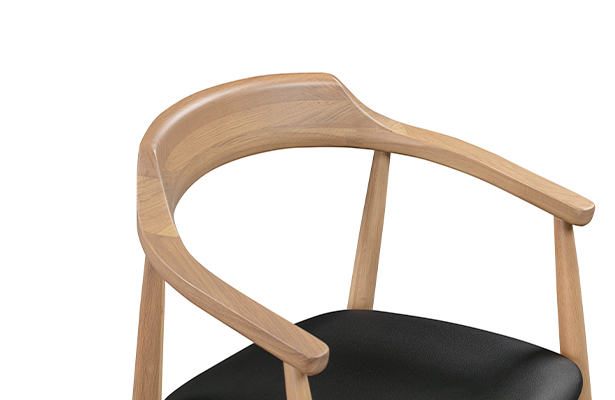 Profile Dining Chair - Oak / Black Leather - A Design Statement