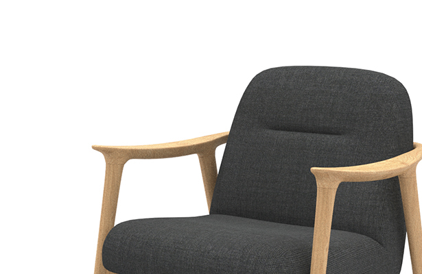 Puffy Timber Armchair - Charcoal Sunday 74 - Exploring New Perspectives